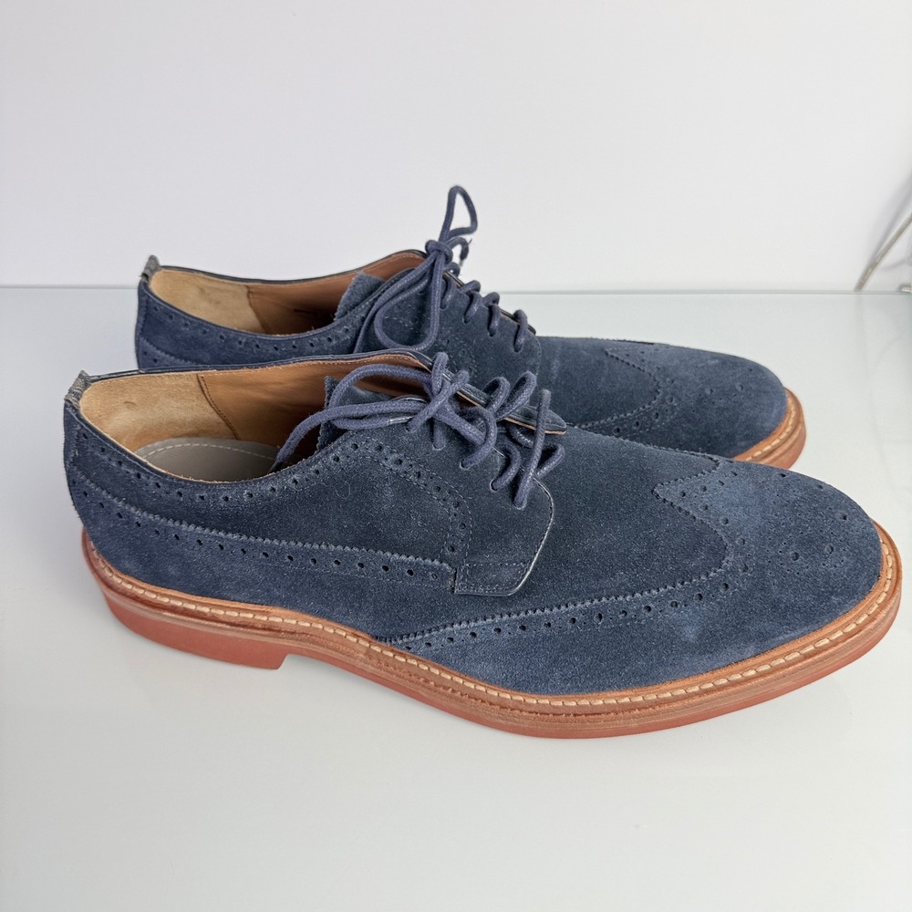 Cole Haan Todd Snyder Hammond Wingtip Mens 13 M Navy Blue Excellent Suede C14255